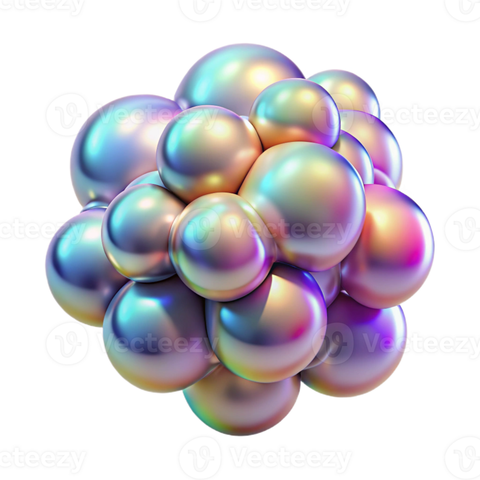 stunning contemporary A cluster of amorphous, iridescent bubbles, morphing and merging, with a pearlescent sheen. Surreal, organic style, soft, diffused lighting professional png