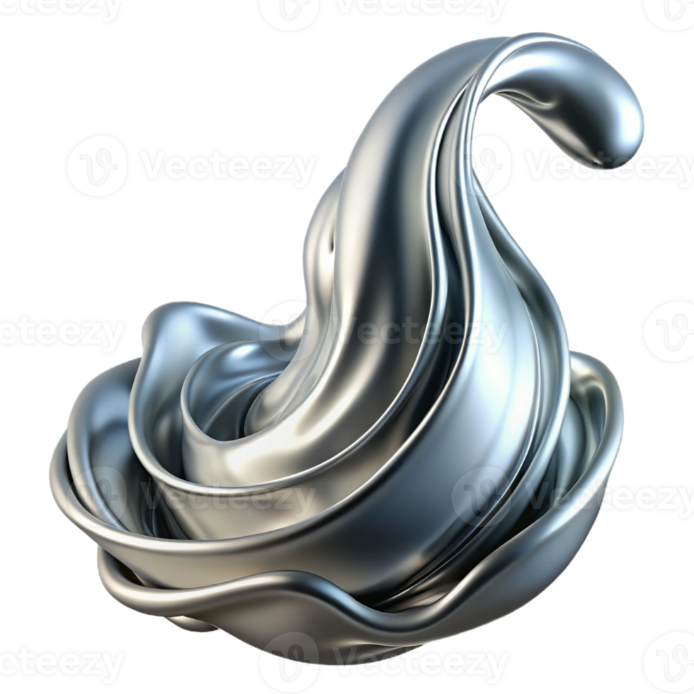 impressive minimalist A cascade of flowing, liquid metal, in shades of silver and chrome, reflecting the surrounding light. Fluid, dynamic style, high-contrast lighting high quality png