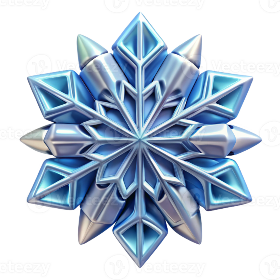 vibrant rustic A complex fractal pattern, resembling a frozen snowflake, in shades of icy blue and white, with a subtle shimmer. Geometric, minimalist style, crisp, clear lighting premium png