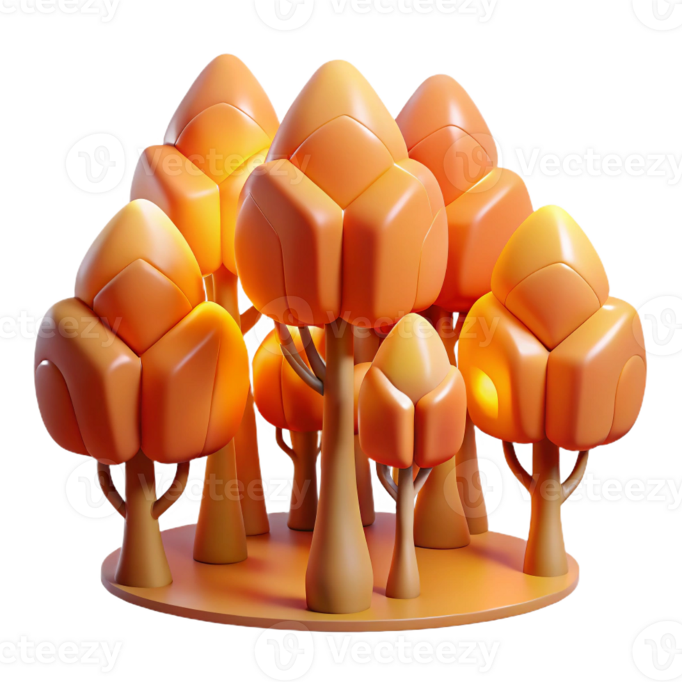 vibrant traditional A field of stylized, geometric trees, with branches made of light, in shades of warm, autumnal colors. Art Deco style, warm, inviting lighting premium png