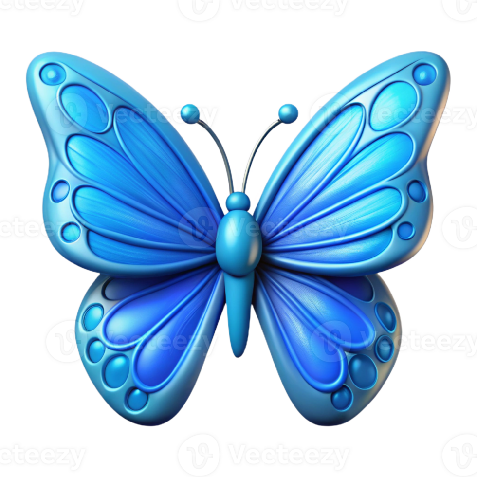 stunning classic A single, vibrant blue butterfly with intricate wing patterns, soft diffused light, fantasy art style detailed png