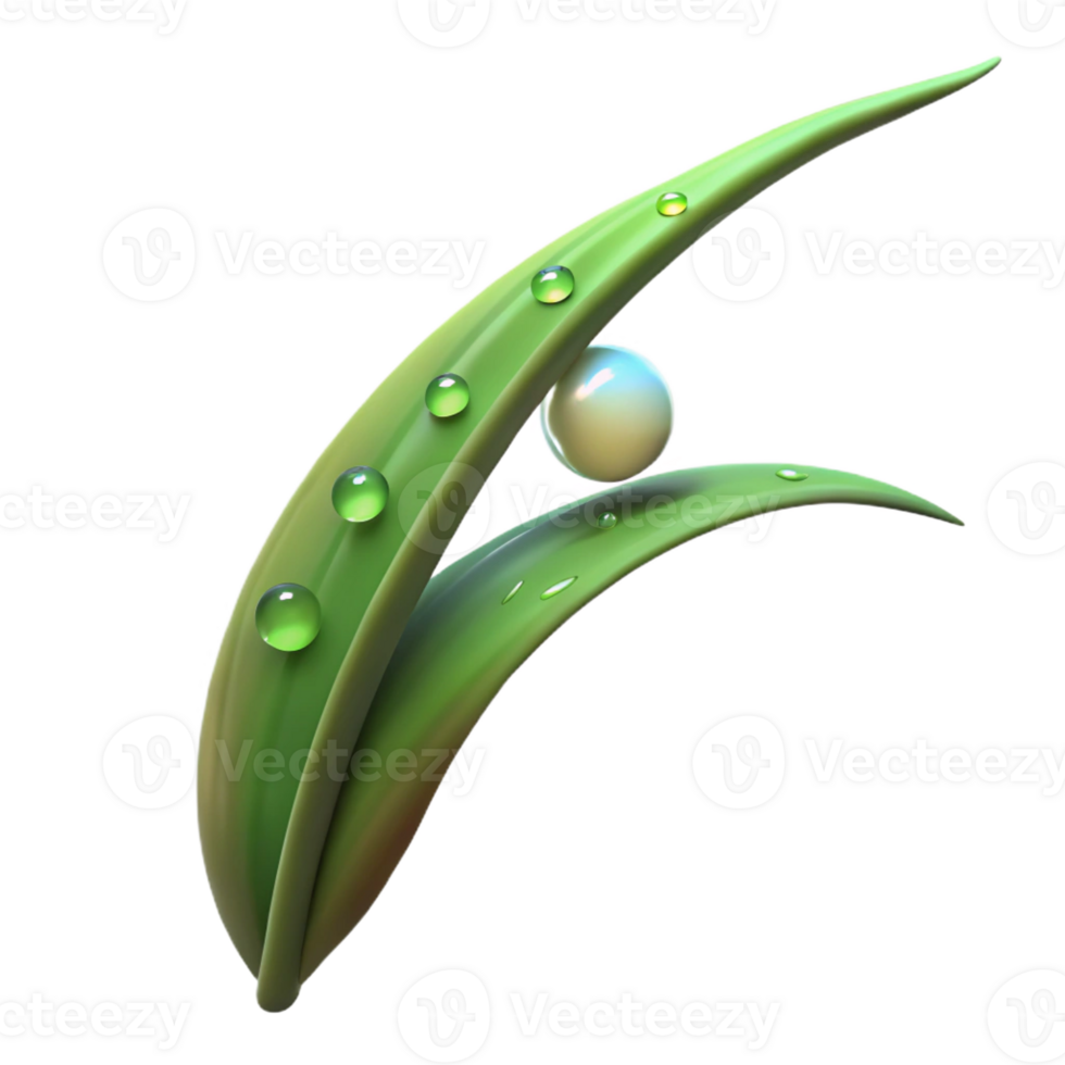 serene contemporary A single blade of grass with dew drops, morning sunlight, macro photography style detailed png