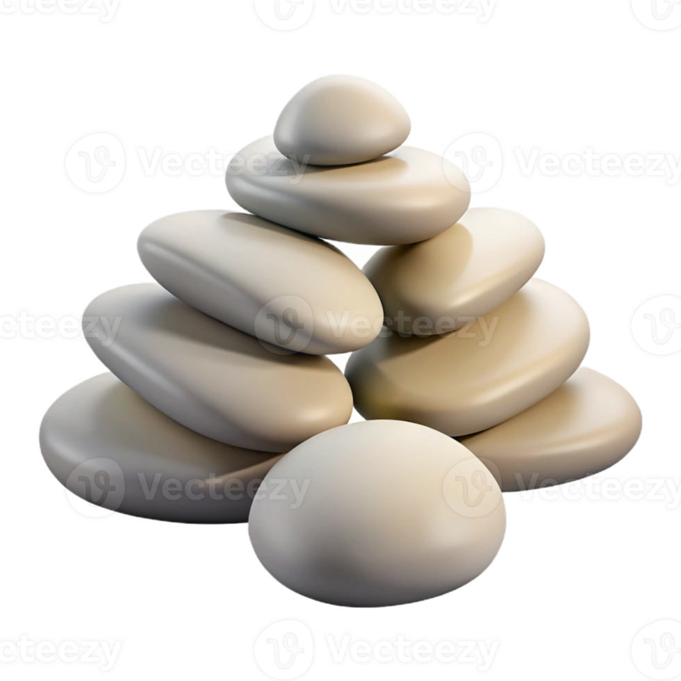 serene vintage A group of pebbles arranged in a zen garden pattern, soft diffused light, minimalist style authentic png