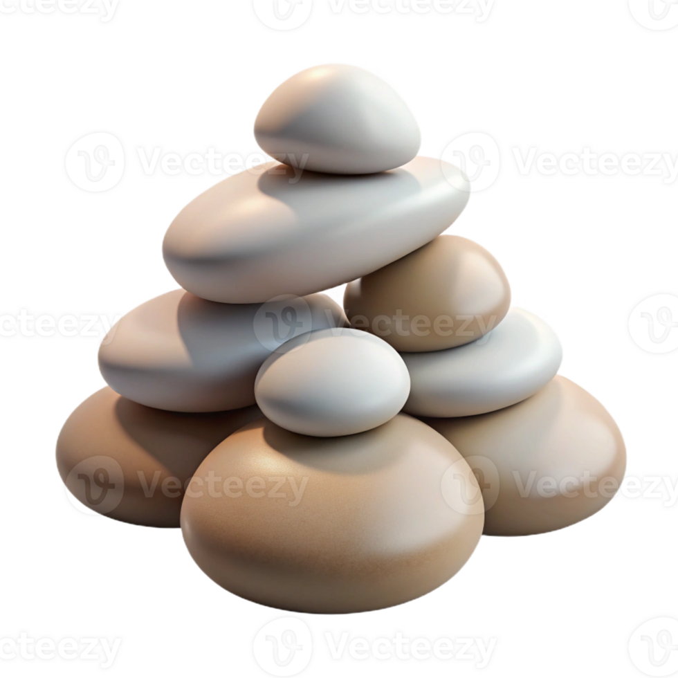 vibrant classic A group of pebbles arranged in a zen garden pattern, soft diffused light, minimalist style high resolution png