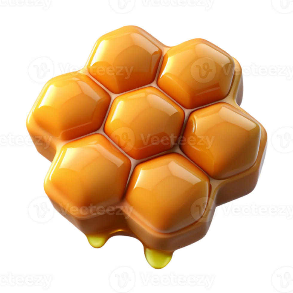 elegant traditional A close-up of a honeycomb with dripping honey, warm golden light, macro photography style exclusive png