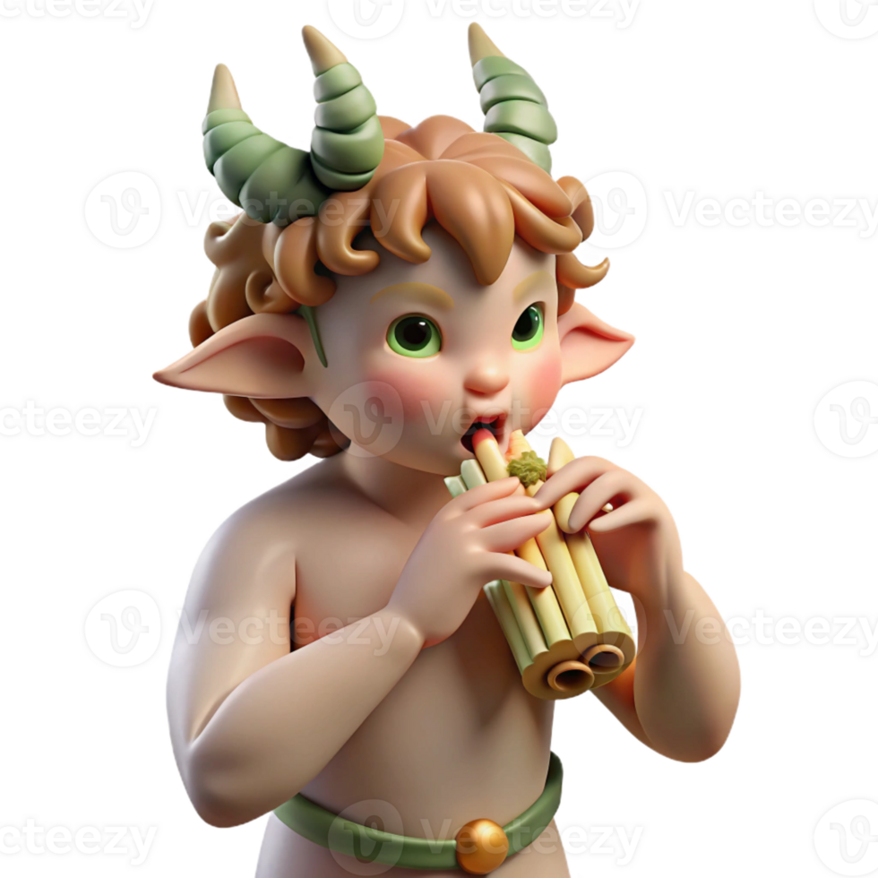dramatic minimalist A mischievous satyr playing a pan flute, surrounded by playful nymphs, soft diffused lighting, Rococo style 4K png