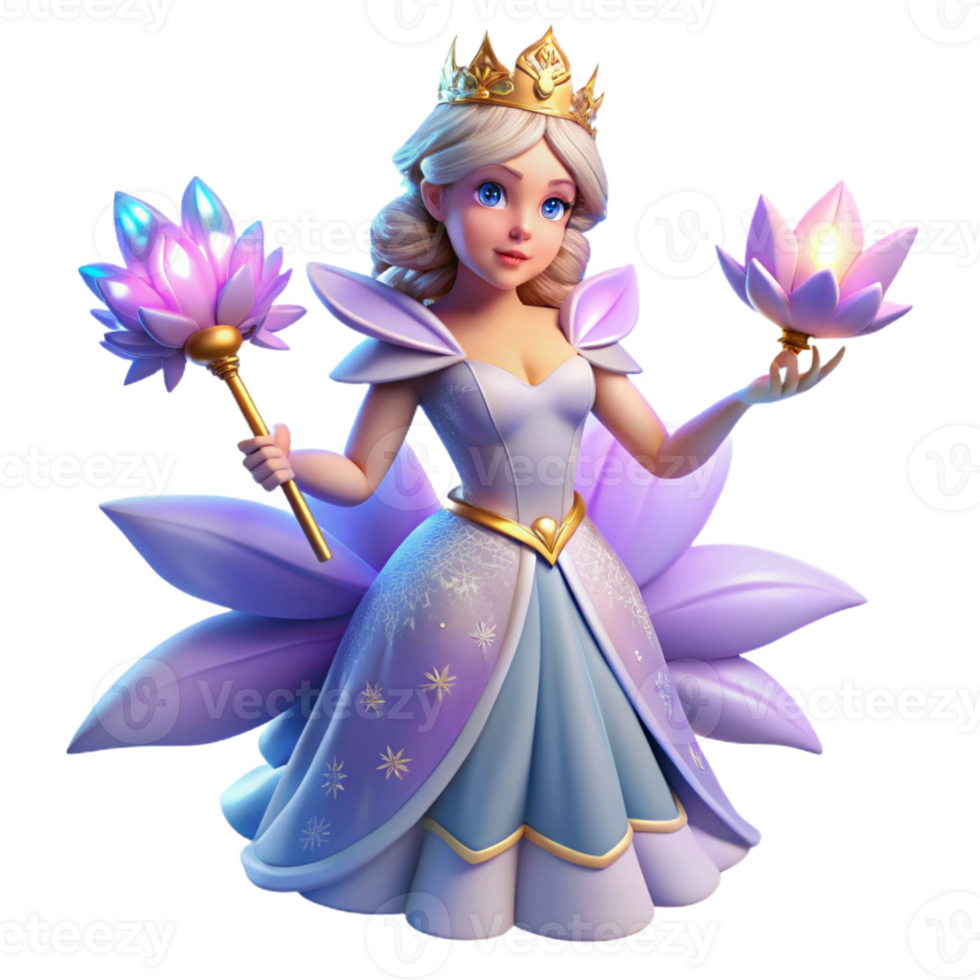 beautiful classic A beautiful fairy queen holding a magic wand, surrounded by glowing flowers in a moonlit glade. Fantasy style authentic png