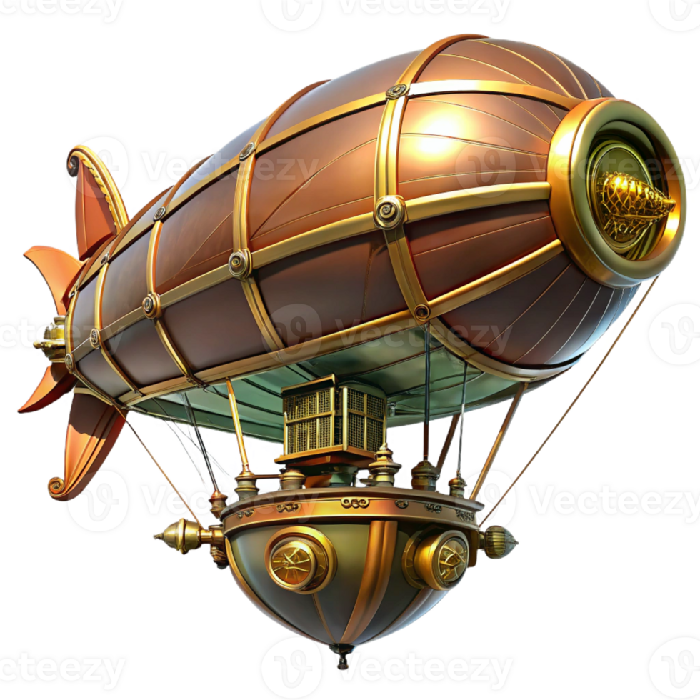 vibrant artistic A majestic steampunk airship, brass and copper gleaming, intricate rigging against a cloudy sky, dynamic, cinematic lighting, digital painting style detailed png
