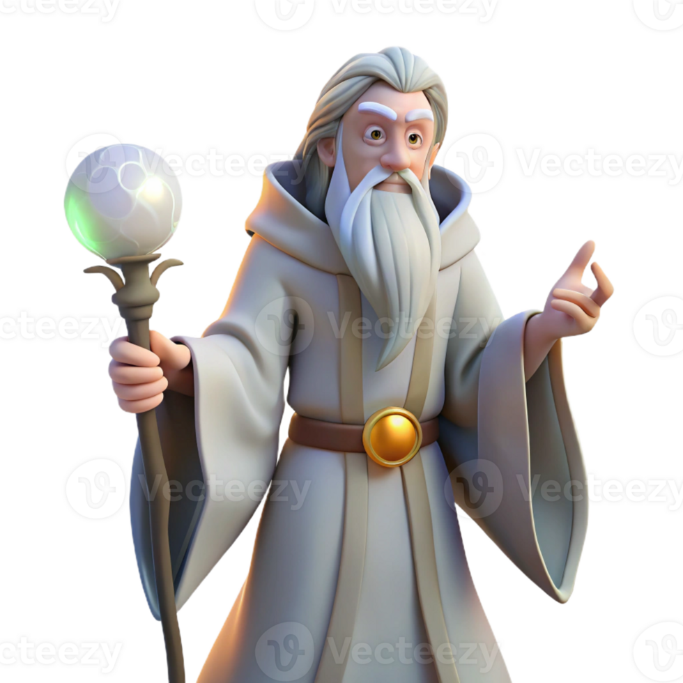 extraordinary creative A wise old wizard with a long white beard and flowing robes, holding a glowing orb, in a dimly lit, mysterious chamber, painted in a classic fantasy art style professional png