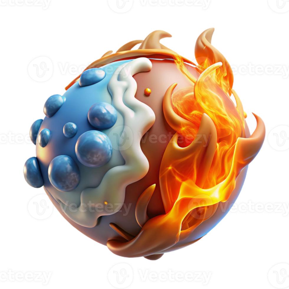 dramatic contemporary A powerful elemental with glowing earth, air, fire, and water swirling around its body, illuminated by the combined elements, in a dynamic, abstract style high quality png