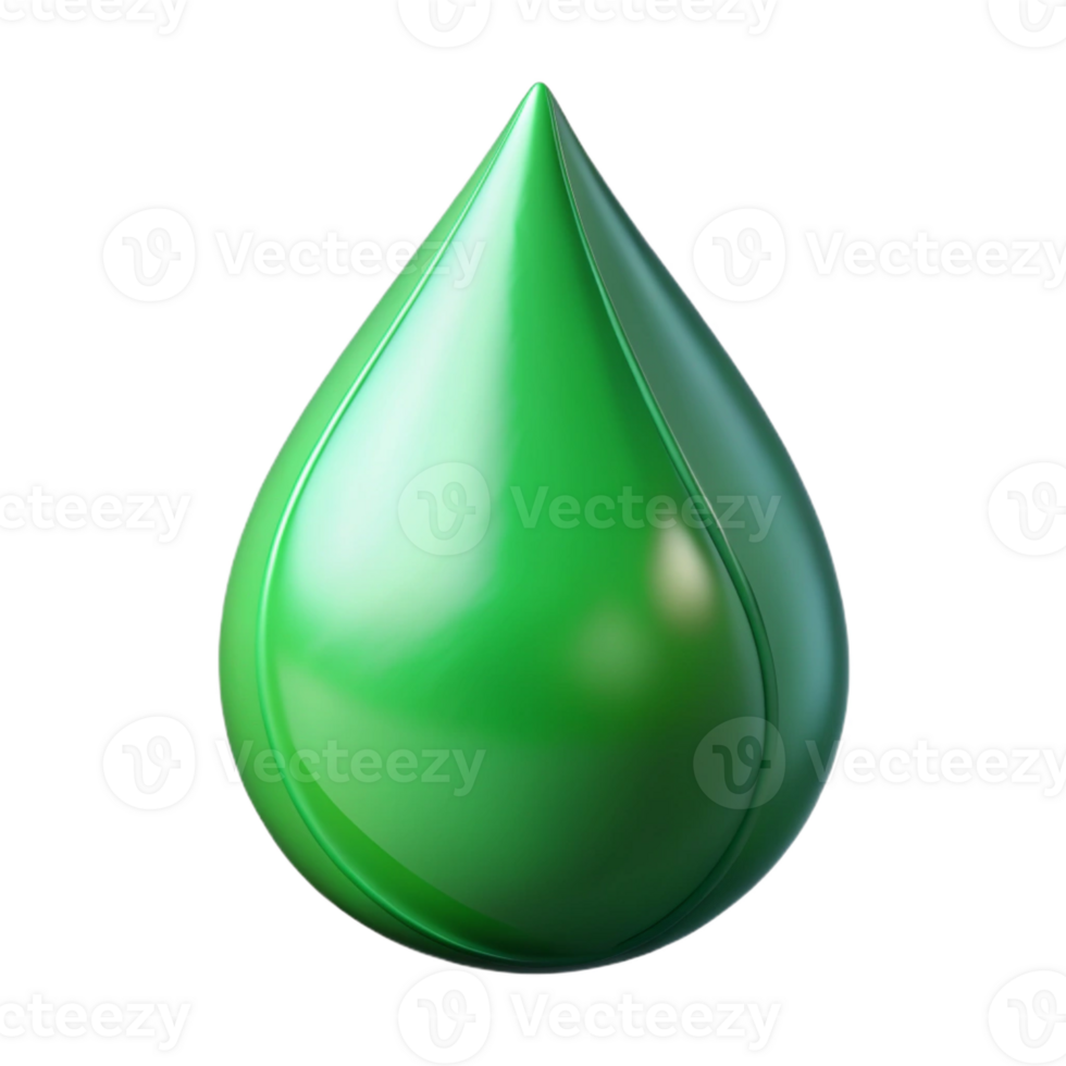 vibrant abstract A single raindrop on a green leaf, reflecting the surrounding environment, macro photography, realistic rendering authentic png