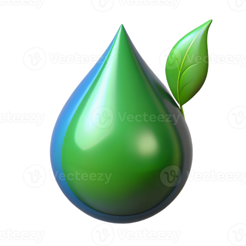wonderful traditional A single raindrop on a green leaf, reflecting the surrounding environment, macro photography, realistic rendering genuine png