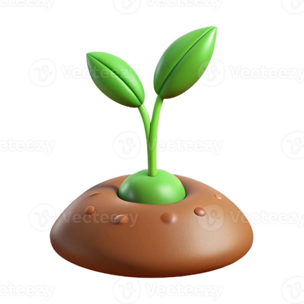extraordinary modern A sprouting seedling pushing through the soil, delicate green leaves, soft earth tones, macro photography high resolution png