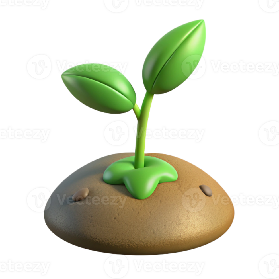impressive rustic A sprouting seedling pushing through the soil, delicate green leaves, soft earth tones, macro photography 4K png