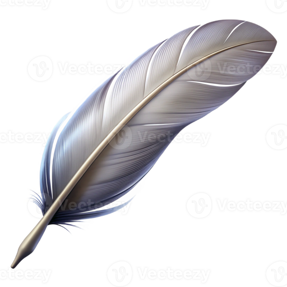 vibrant vintage A single feather floating in the air, delicate barbs and filaments, soft light, realistic rendering authentic png