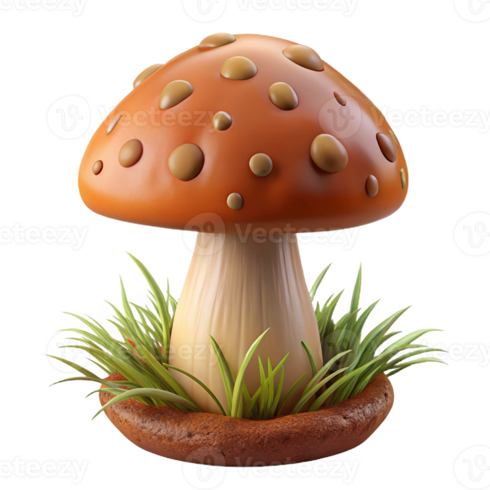 stunning artistic A close-up of a mushroom, intricate details, earthy tones, forest floor setting, macro photography high resolution png