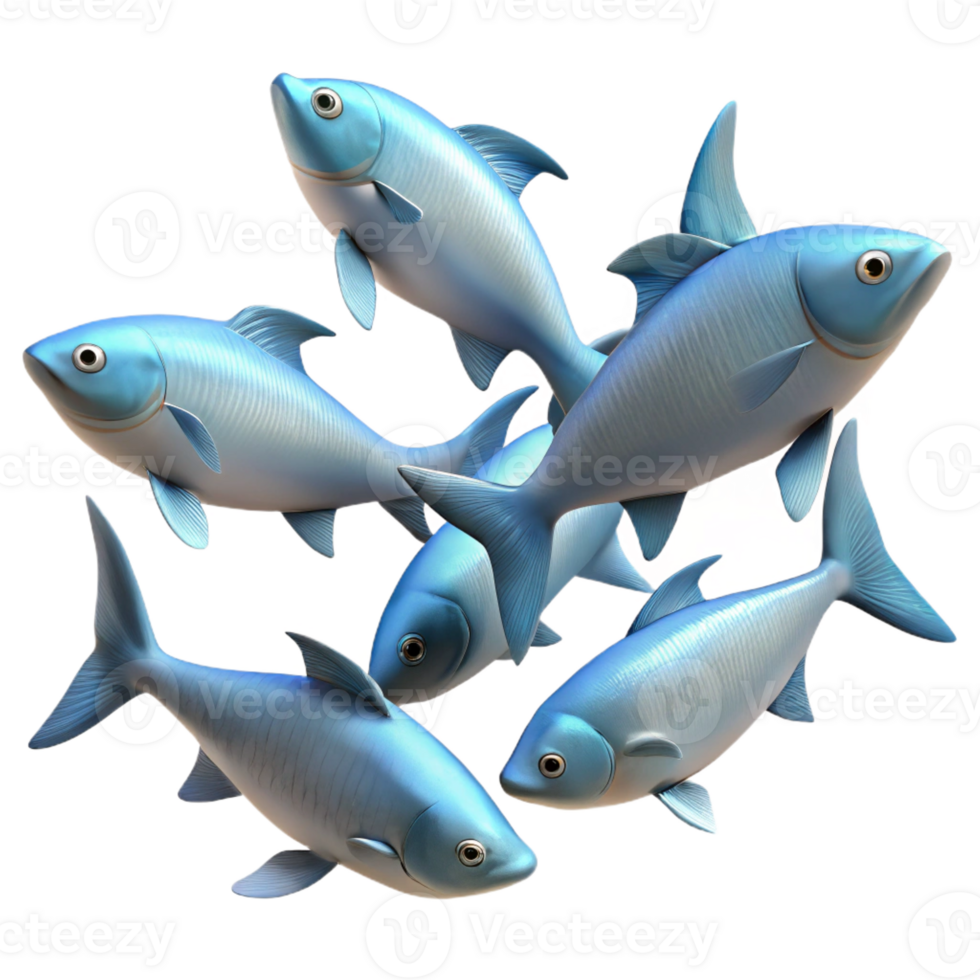 beautiful classic A school of fish swimming in unison, dynamic movement, underwater scene, realistic rendering detailed png