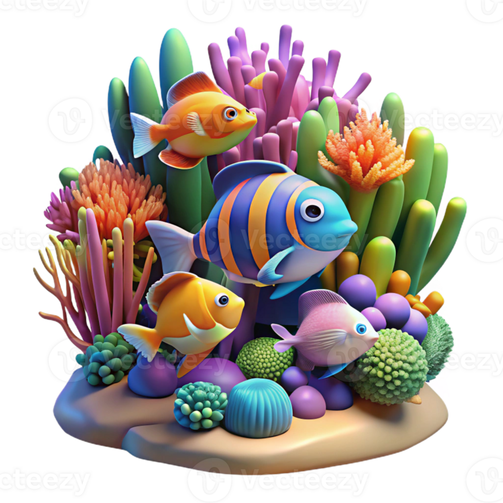 impressive abstract A vibrant coral reef teeming with colorful fish, illuminated by dappled sunlight, underwater photography style authentic png