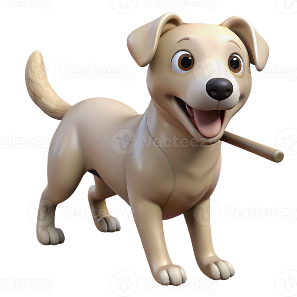 stunning modern A playful dog fetching a stick, park setting, bright daylight, photography style premium png