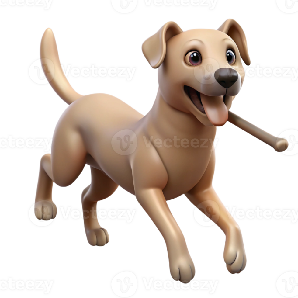 magnificent modern A playful dog fetching a stick, park setting, bright daylight, photography style detailed png
