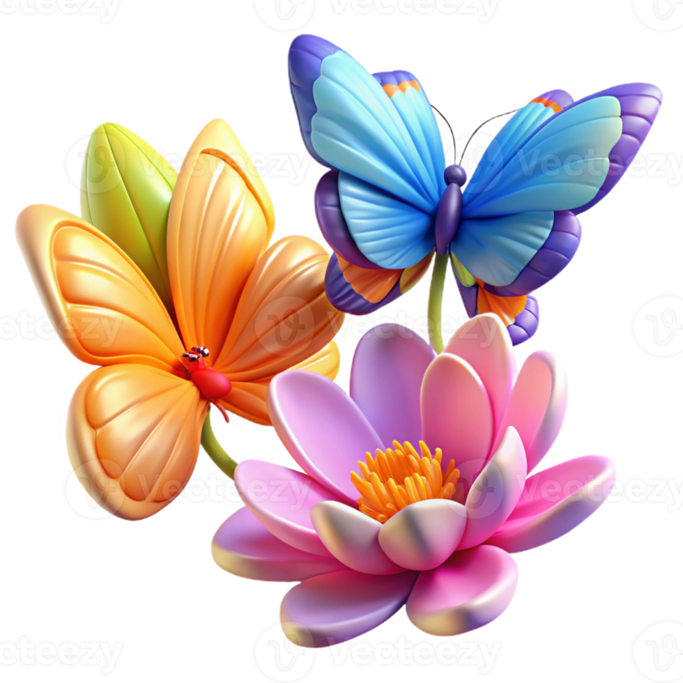 extraordinary artistic A group of butterflies fluttering around a flower, vibrant colors, soft focus, photography style professional png