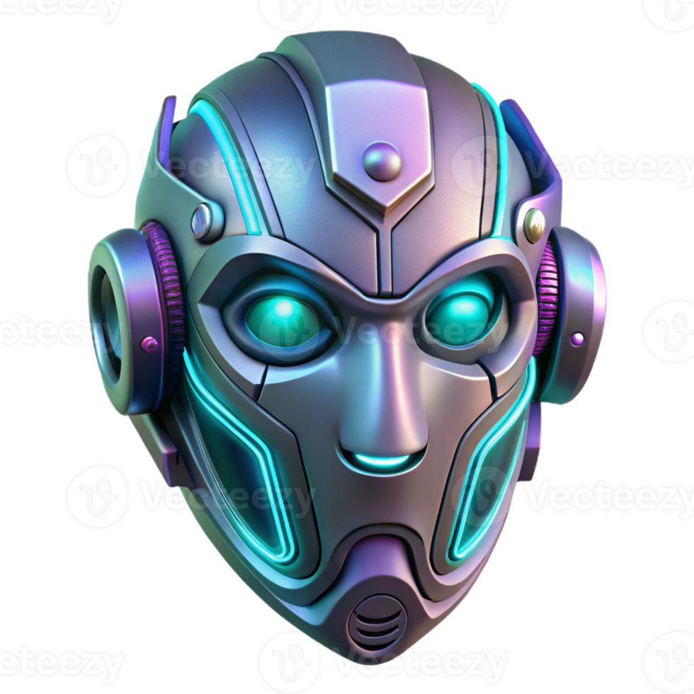 beautiful rustic A futuristic mask, adorned with intricate circuitry, floating in space. Cyberpunk style, neon lighting premium png