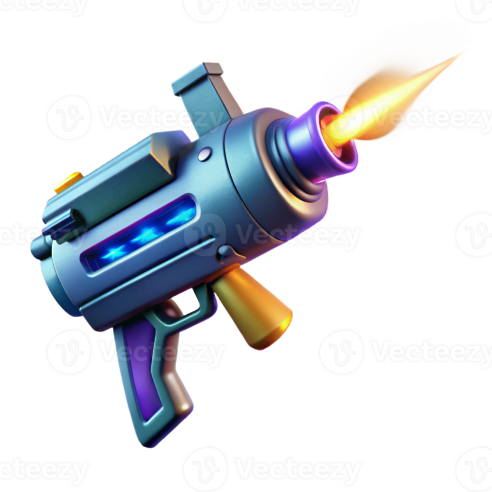 dramatic artistic A futuristic weapon, firing a beam of energy. Sci-fi action style, dynamic lighting authentic png