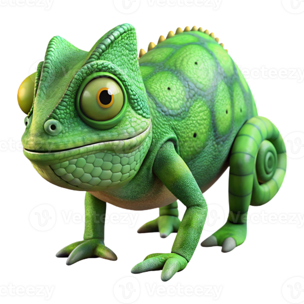 beautiful rustic A chameleon camouflaged against a leafy green background, its skin displaying intricate patterns, in a detailed, realistic style high resolution png