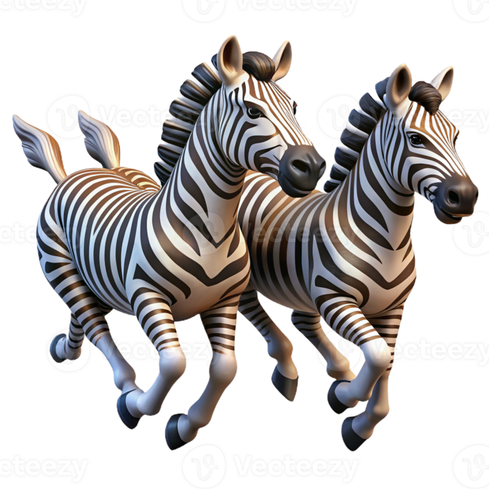 serene artistic A herd of zebras galloping across the African savanna, their stripes creating a dazzling pattern, in a dynamic, realistic style detailed png