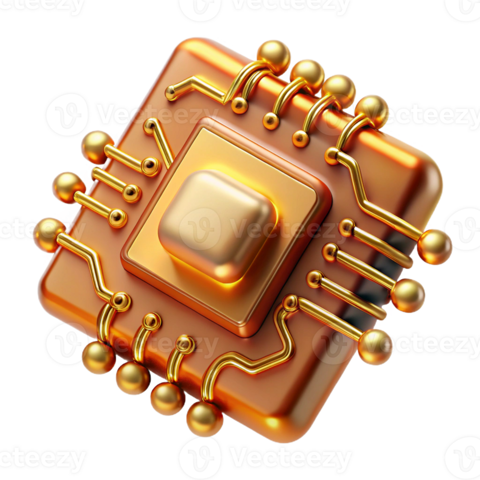 dramatic creative A close-up of a futuristic circuit board, intricate details, warm golden lighting, macro photography style authentic png