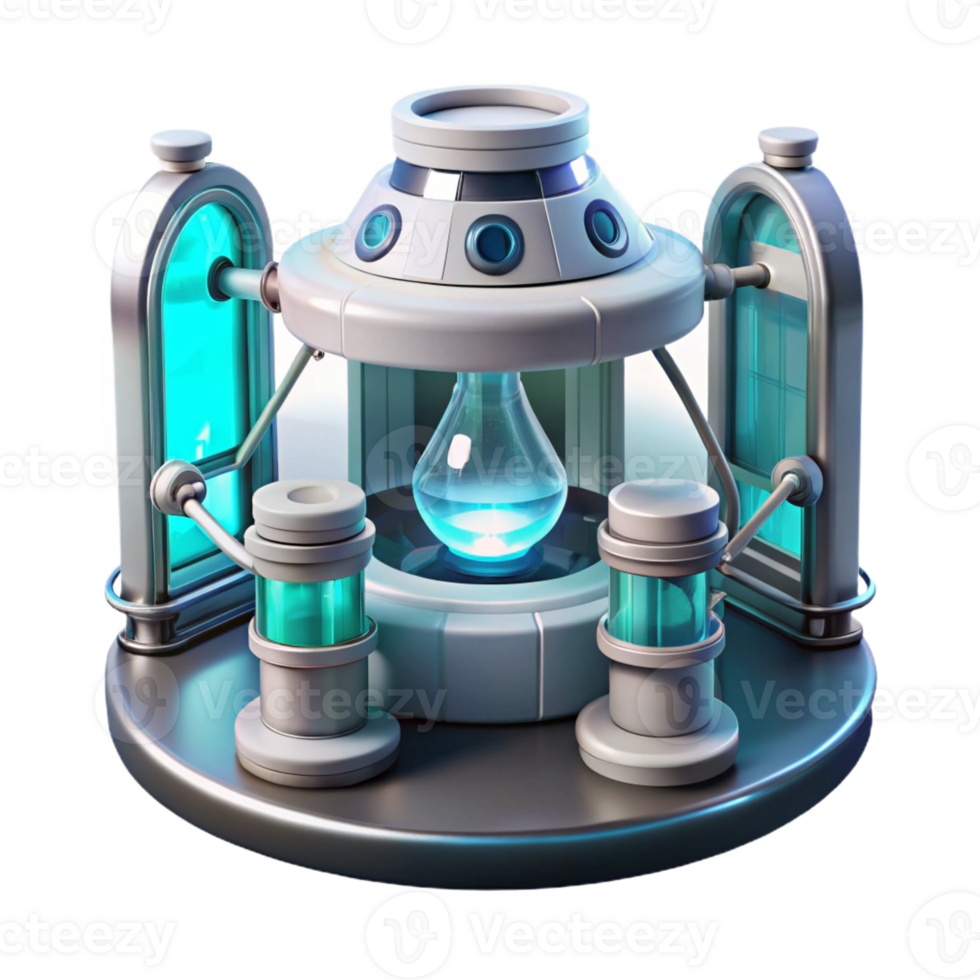 wonderful abstract A futuristic laboratory filled with advanced technology, sterile white light, scientific illustration style genuine png