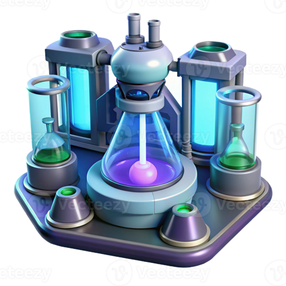 serene rustic A futuristic laboratory filled with advanced technology, sterile white light, scientific illustration style high quality png