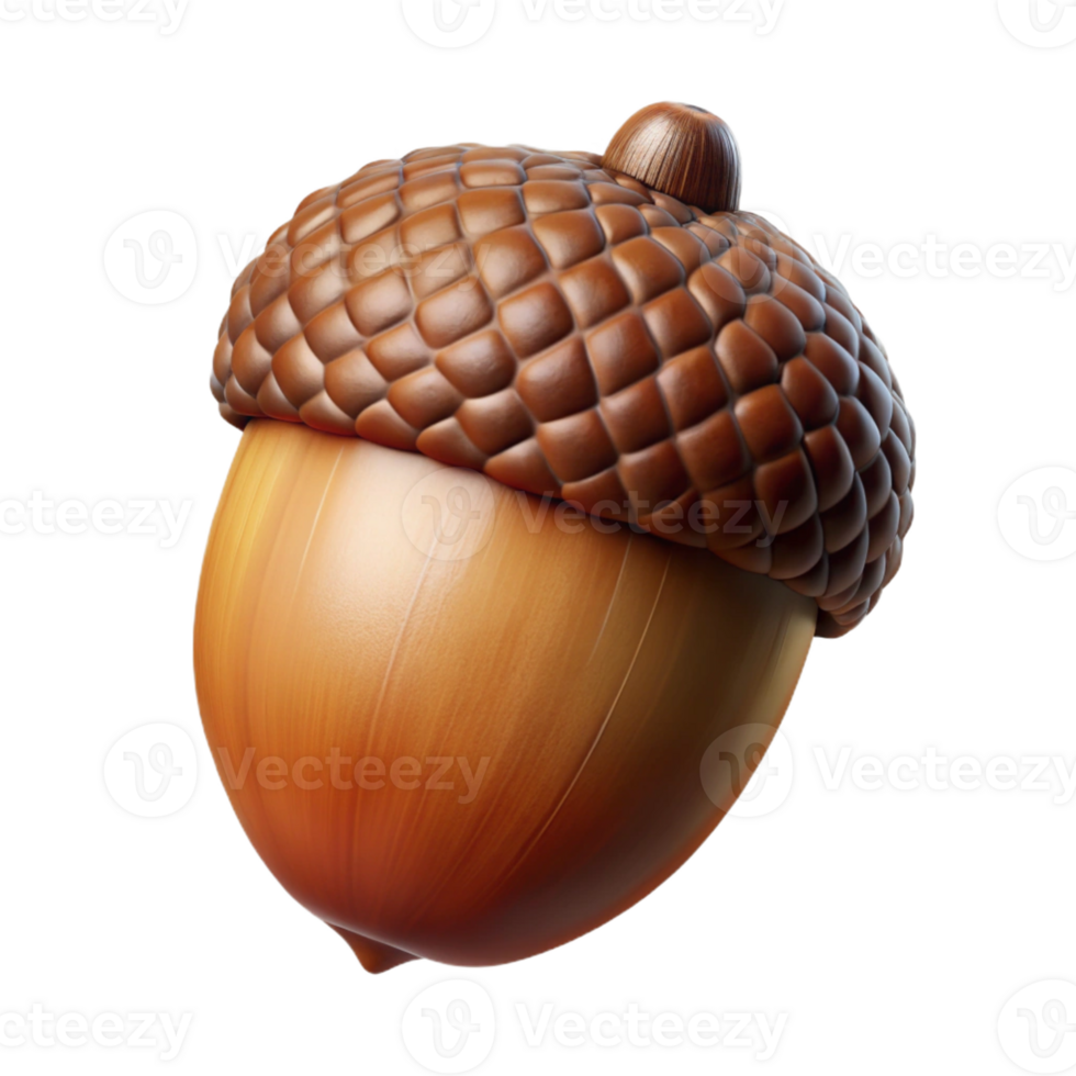 serene minimalist A single acorn, highly detailed, with realistic textures and warm, brown hues detailed png