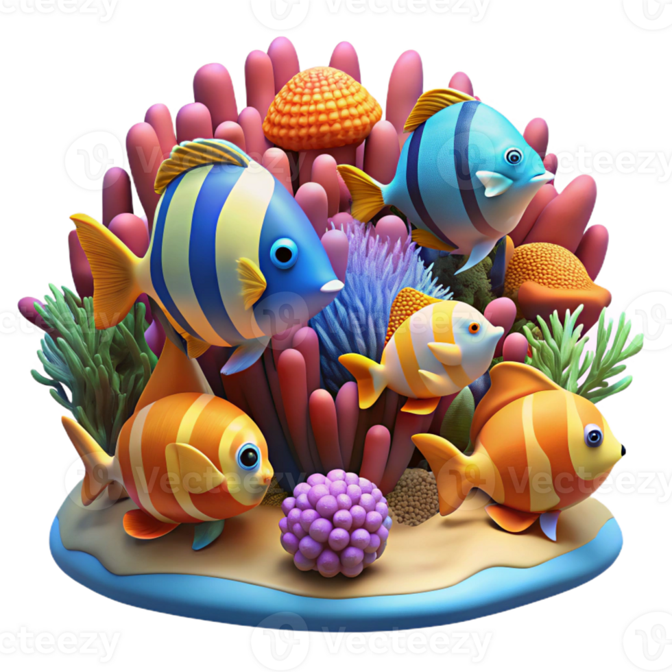 dramatic abstract A school of tropical fish swimming in a coral reef, vibrant colors, underwater photography, natural light genuine png
