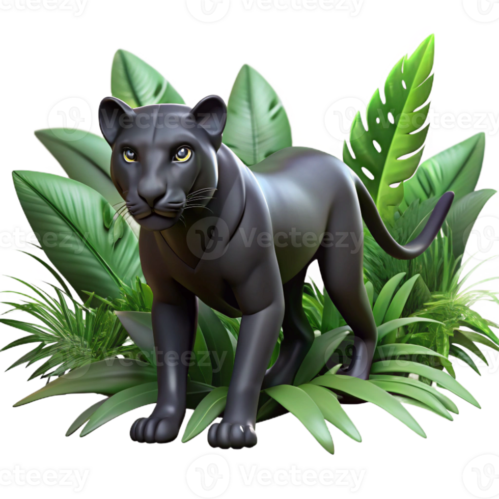 extraordinary rustic A sleek black panther stalking through dense jungle foliage, dappled shadows and highlights adding depth, in a dramatic, cinematic style detailed png