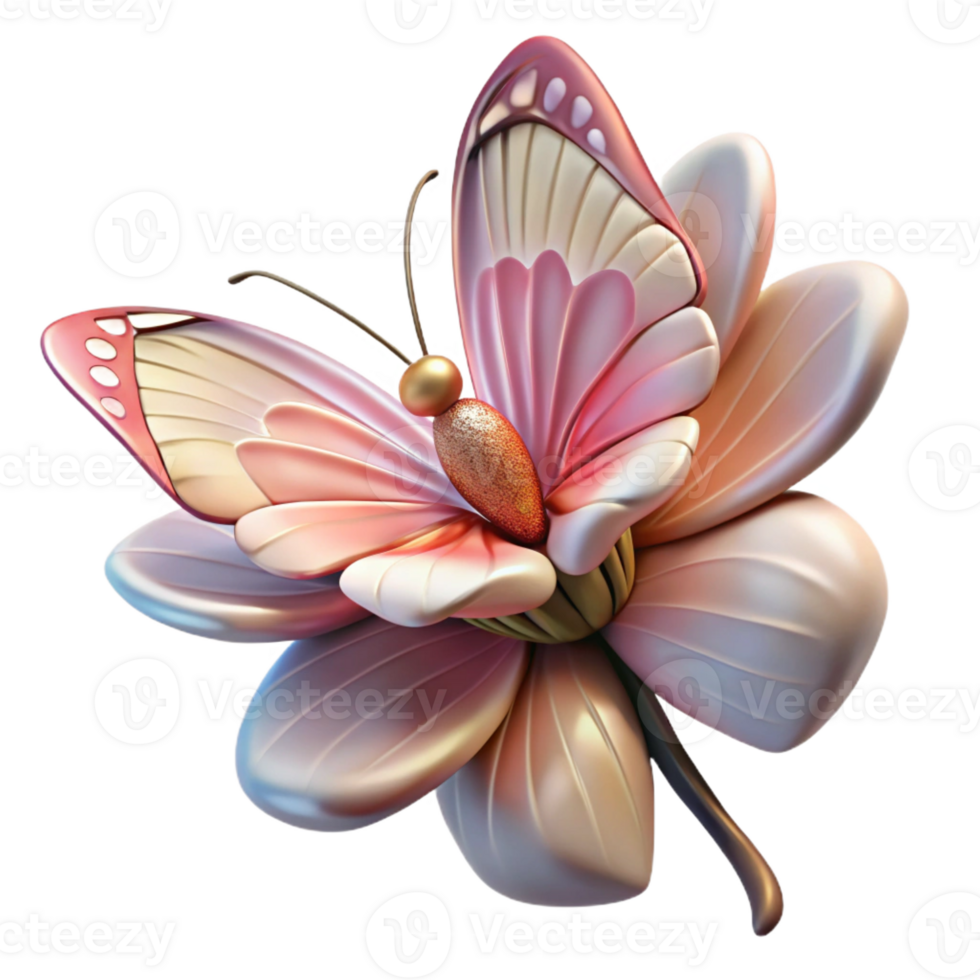 beautiful minimalist A delicate butterfly with intricate wing patterns, perched on a flower, macro photography, soft natural light 4K png
