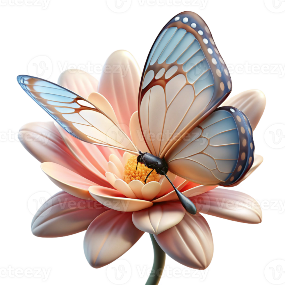 stunning traditional A delicate butterfly with intricate wing patterns, perched on a flower, macro photography, soft natural light high quality png