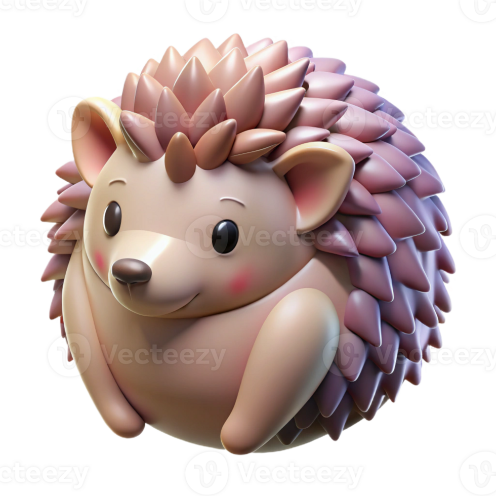 magnificent artistic A cute hedgehog curled into a ball, detailed spines, soft diffused lighting, whimsical style high resolution png