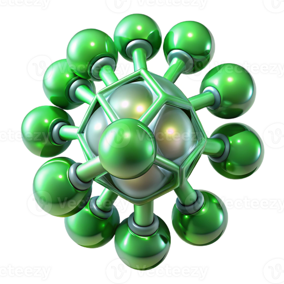 impressive contemporary A group of nanobots forming a complex structure, glowing with a soft green light, rendered in a microscopic style genuine png