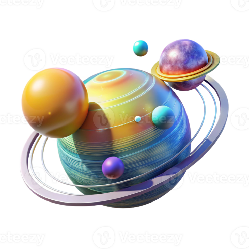 elegant minimalist A holographic projection of the solar system, planets orbiting a luminous sun, rendered in a realistic style professional png