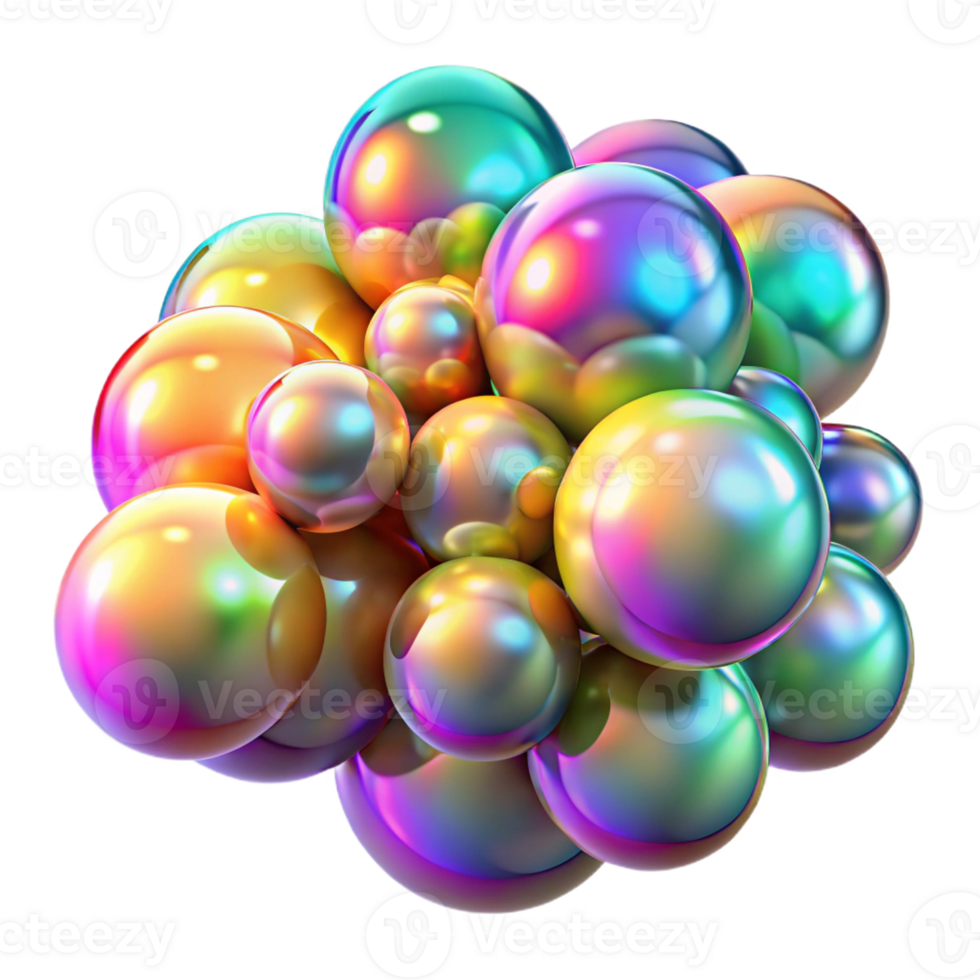 impressive creative A field of shimmering, iridescent bubbles, in a spectrum of rainbow colors, with a bright, sparkling lighting and a whimsical style premium png