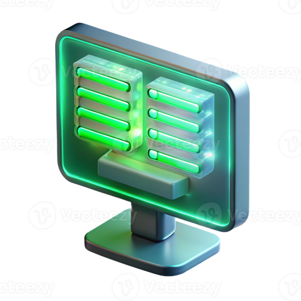 elegant modern A floating, transparent computer screen displaying complex code, illuminated by a cool green light, rendered in a futuristic style high resolution png