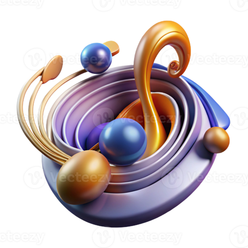 extraordinary contemporary An abstract interpretation of music, using swirling notes and dynamic rhythms, with energetic lighting and a synesthetic style original png