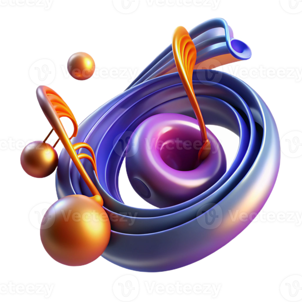 stunning traditional An abstract interpretation of music, using swirling notes and dynamic rhythms, with energetic lighting and a synesthetic style 4K png