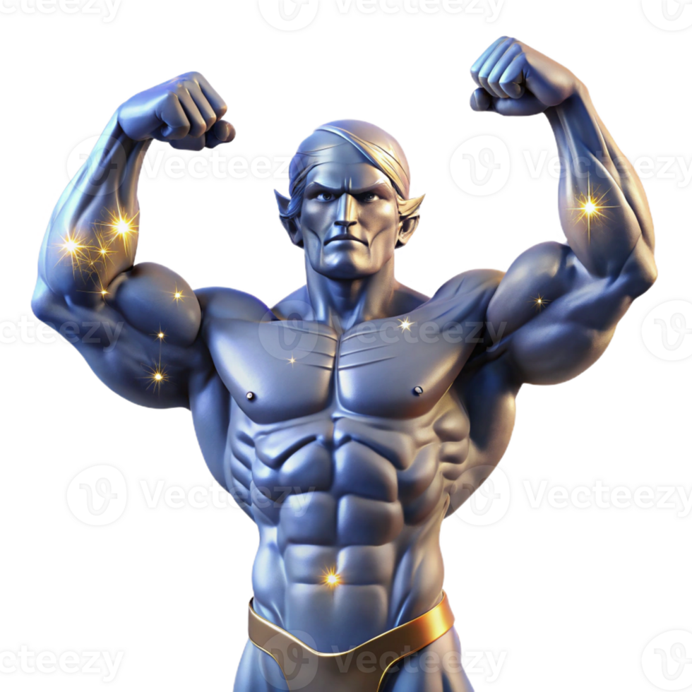 magnificent artistic A powerful titan holding up the heavens, his muscles straining under the immense weight, illuminated by the celestial light of the stars. Classical art style detailed png
