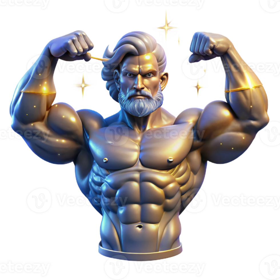 dramatic minimalist A powerful titan holding up the heavens, his muscles straining under the immense weight, illuminated by the celestial light of the stars. Classical art style exclusive png