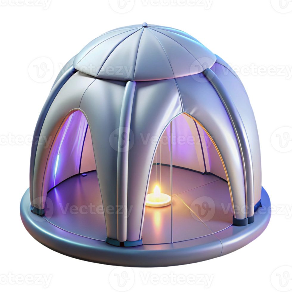 beautiful traditional Inflatable pavilion, translucent fabric illuminated from within, festival atmosphere, experimental style authentic png