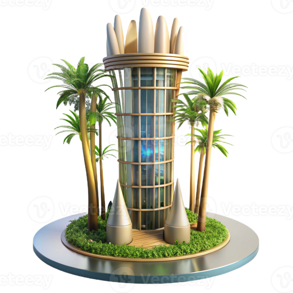 vibrant abstract Bamboo skyscraper, innovative sustainable design, tropical setting, futuristic style high resolution png