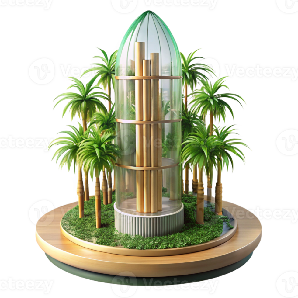 extraordinary traditional Bamboo skyscraper, innovative sustainable design, tropical setting, futuristic style exclusive png