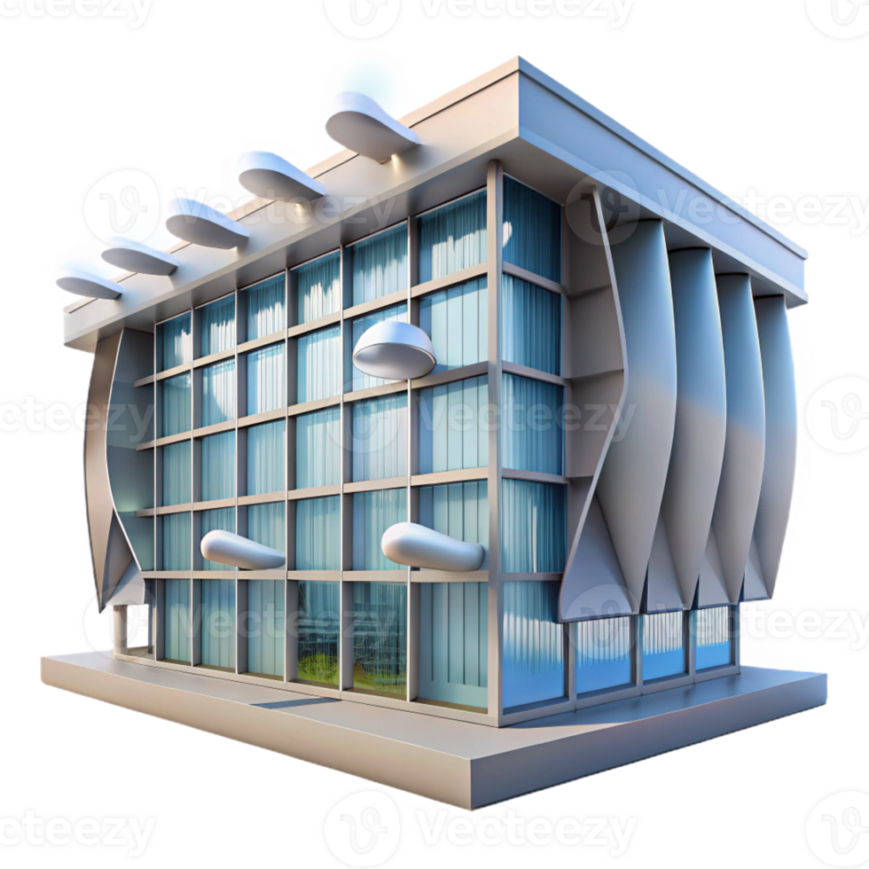 dramatic abstract Kinetic facade, moving elements responding to environmental conditions, dynamic architecture style, daylight rendering high quality png